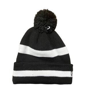 New Era - Case of 12 - Black & White Striped Beanie Knit Hat Pom Sports Acrylic
